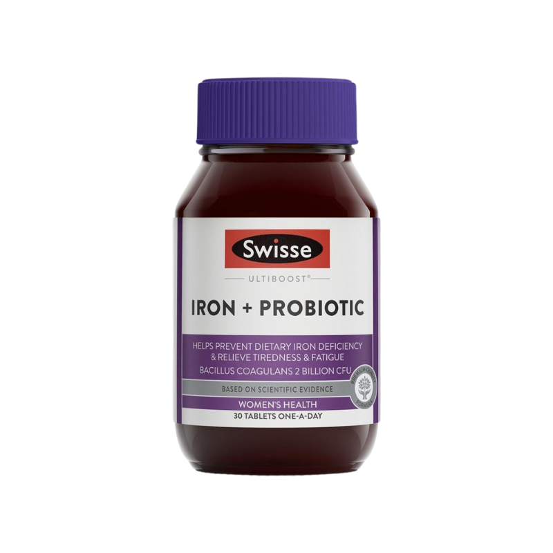 澳洲 Swisse Ultiboost Iron + Probiotic 鐵+益生菌片 30粒｜腸道及消化健康