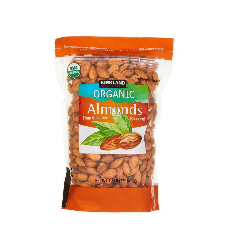 Kirkland Organic Almonds 有機原味杏仁 1.7lb｜771g｜日常健康支援｜成年人