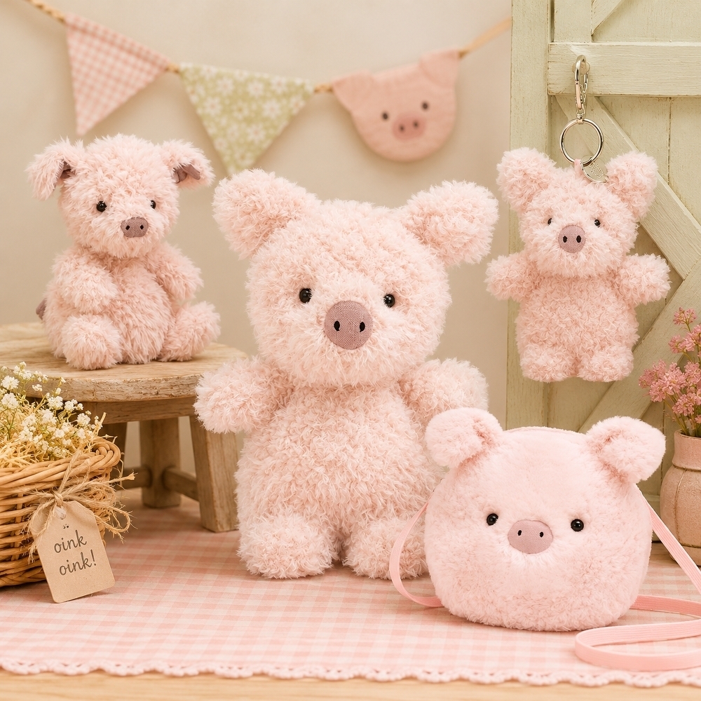 JELLYCAT 農場動物系列 美味小豬 可愛小豬 小豬包包 毛絨公仔 鑰匙圈 吊飾