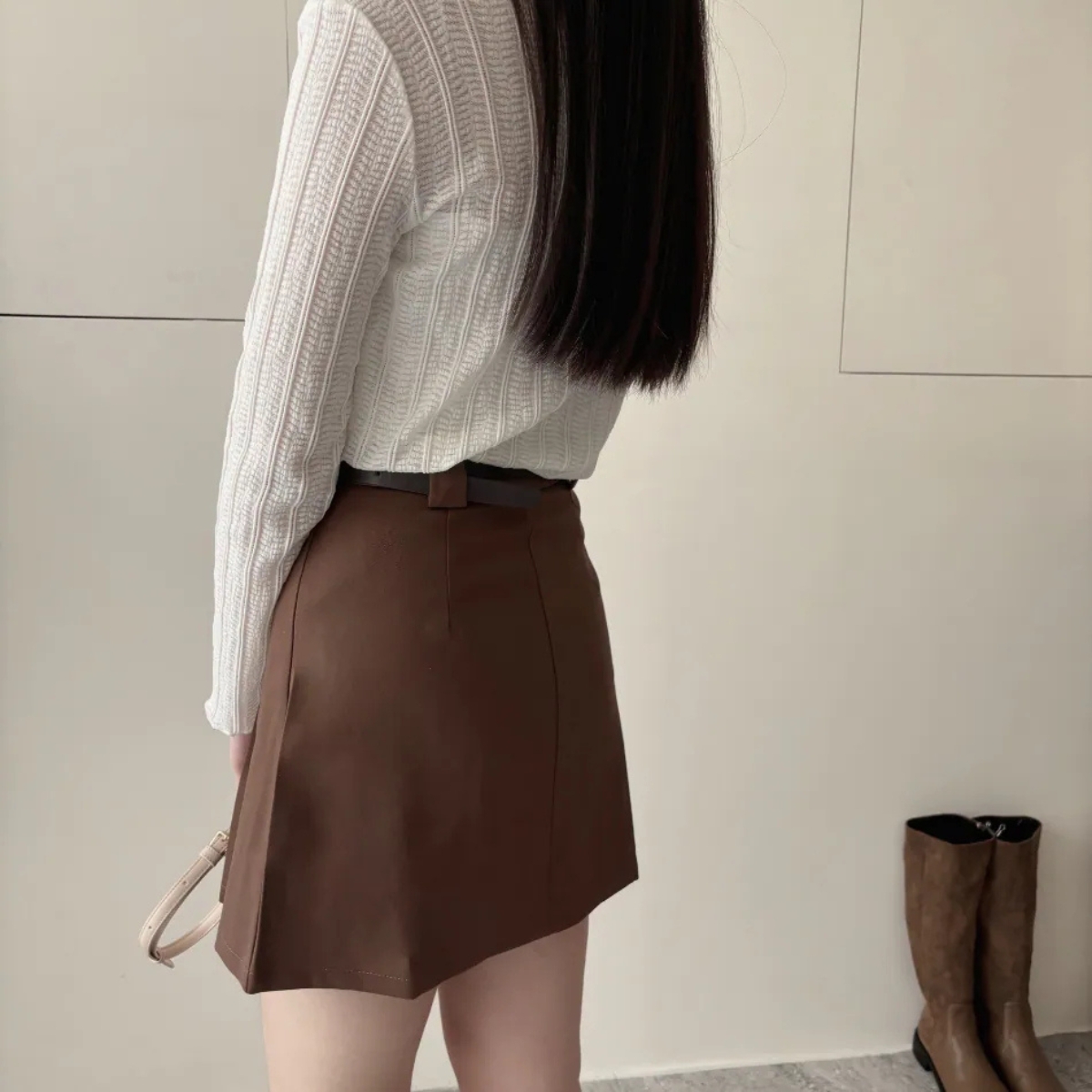 【學院百褶裙】DOMISS附皮帶-A字短裙 裙子女生(現貨)