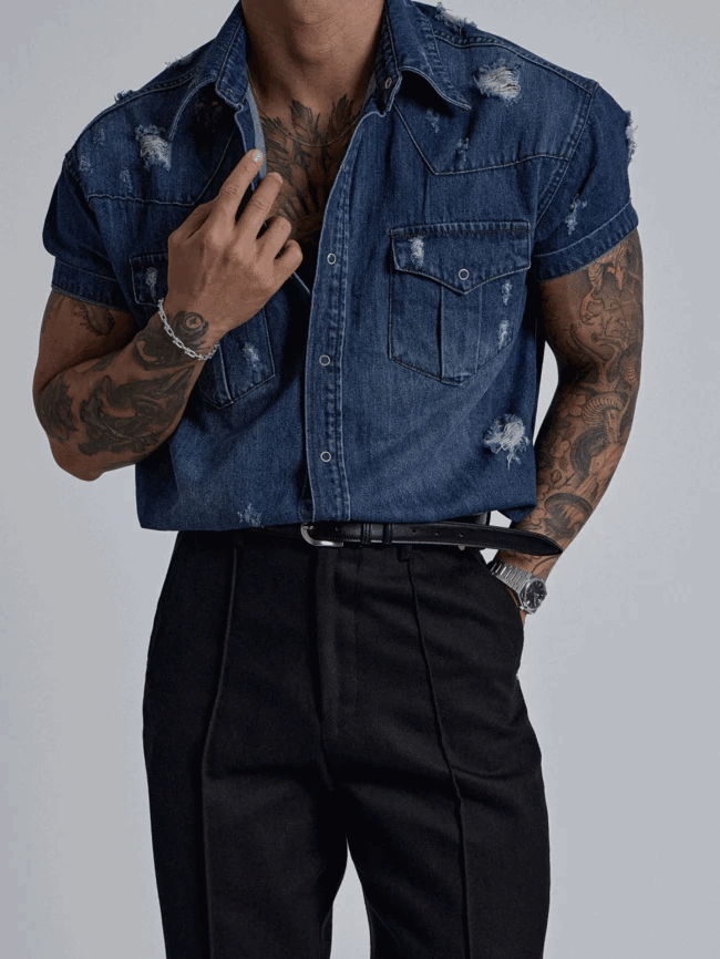 Resty Damage Denim Shirt