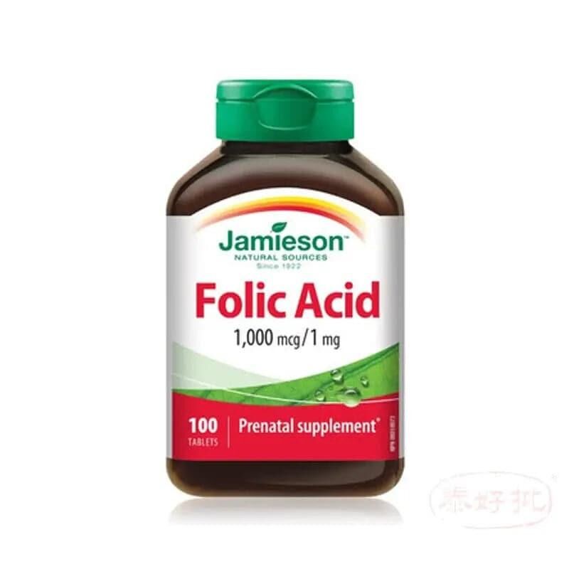 加拿大版 Jamieson Folic Acid 1000mcg ｜ 1mg 100s｜孕期日常營養