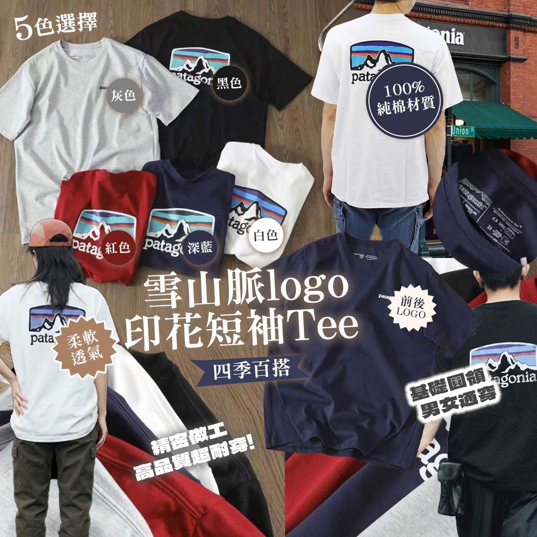[D3361] 雪山脈logo印花短袖Tee