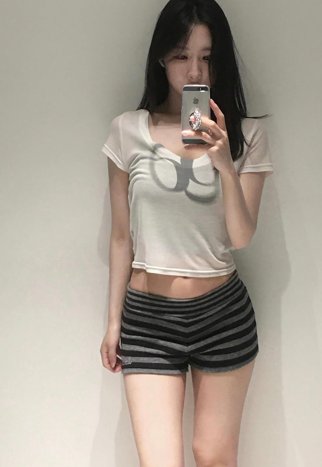 <快速出貨> ASON 透膚大U領短袖上衣