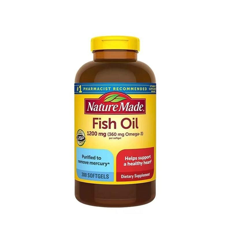 美國Nature Made 深海魚油1200mg（360mg Omega-3） 300粒｜心腦眼日常健康