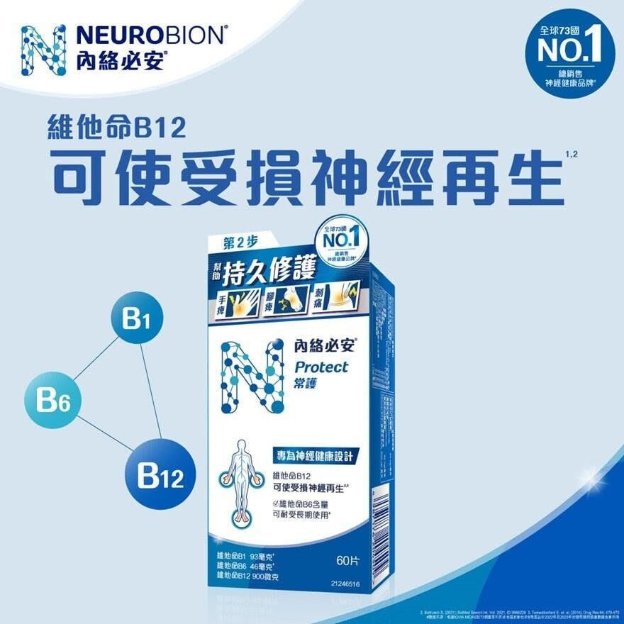 Neurobion內絡必安維他命B1+B6+B12 60粒｜德國科研｜神經 ｜代謝提升｜疲勞緩解｜日常健康支援