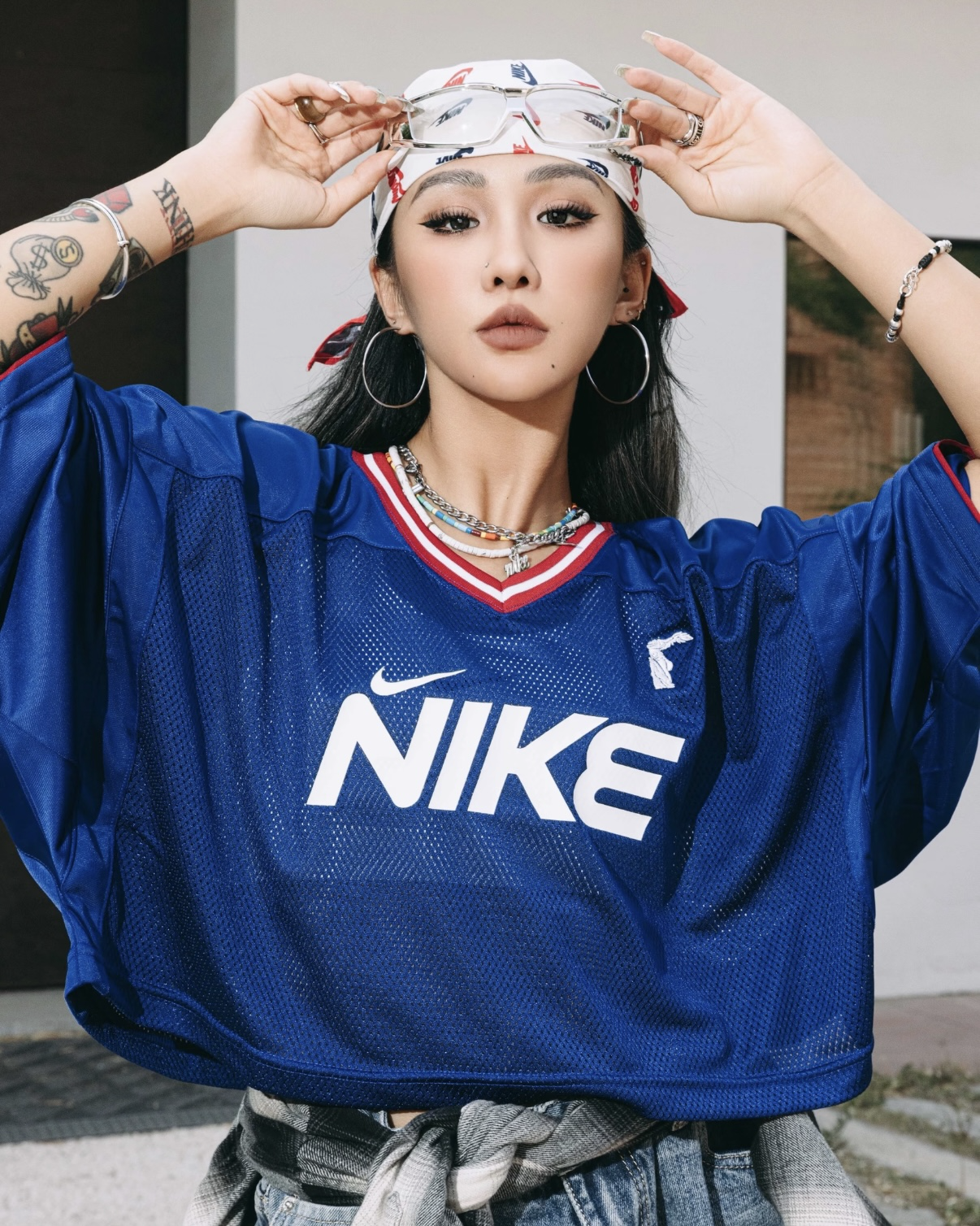 NIKE SPORTSWEAR 1972 透氣網布 V領 撞色 拼接 寬鬆 短袖 上衣