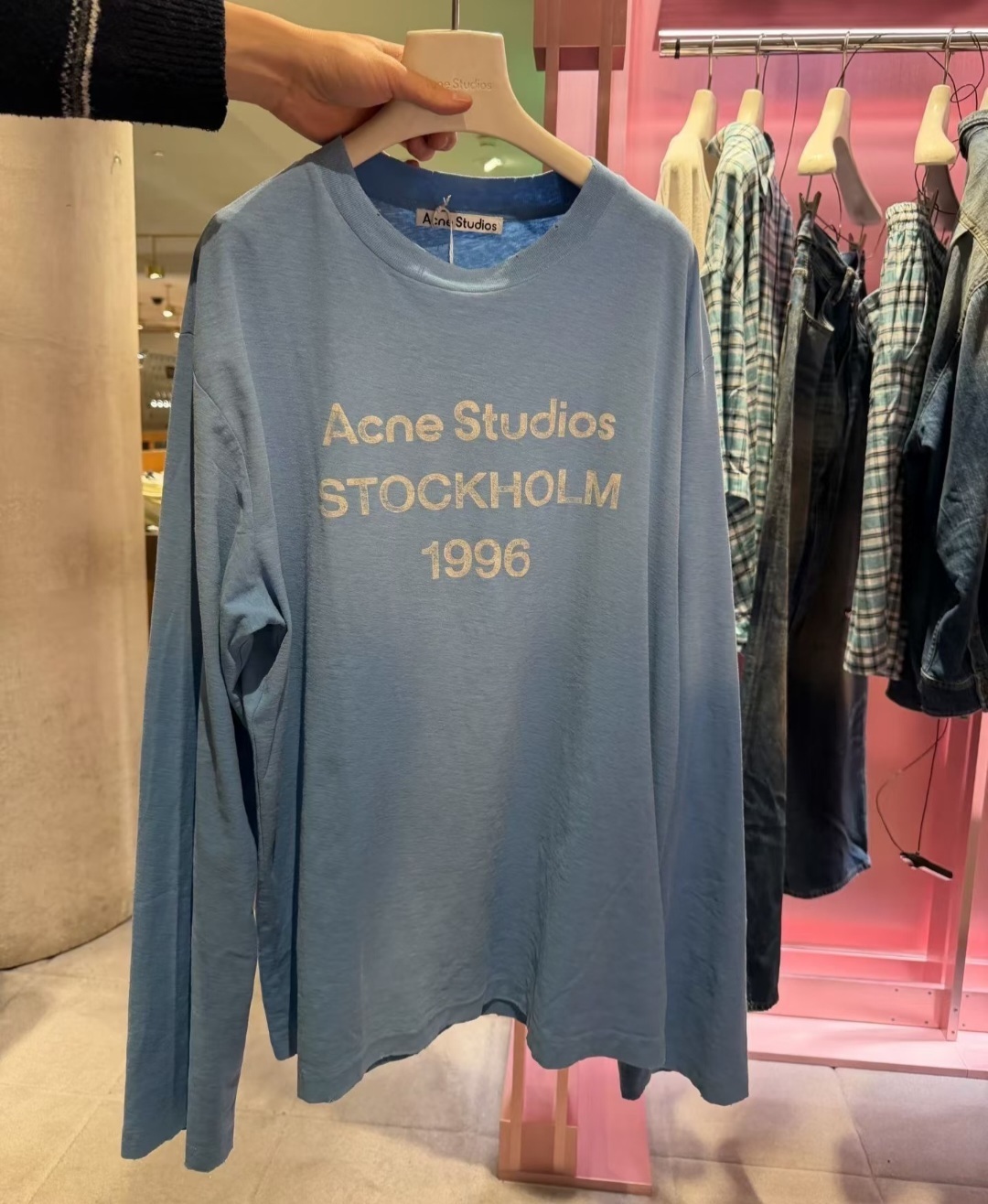 ACNE 漸變款式 字母 長袖 Tee 男女款