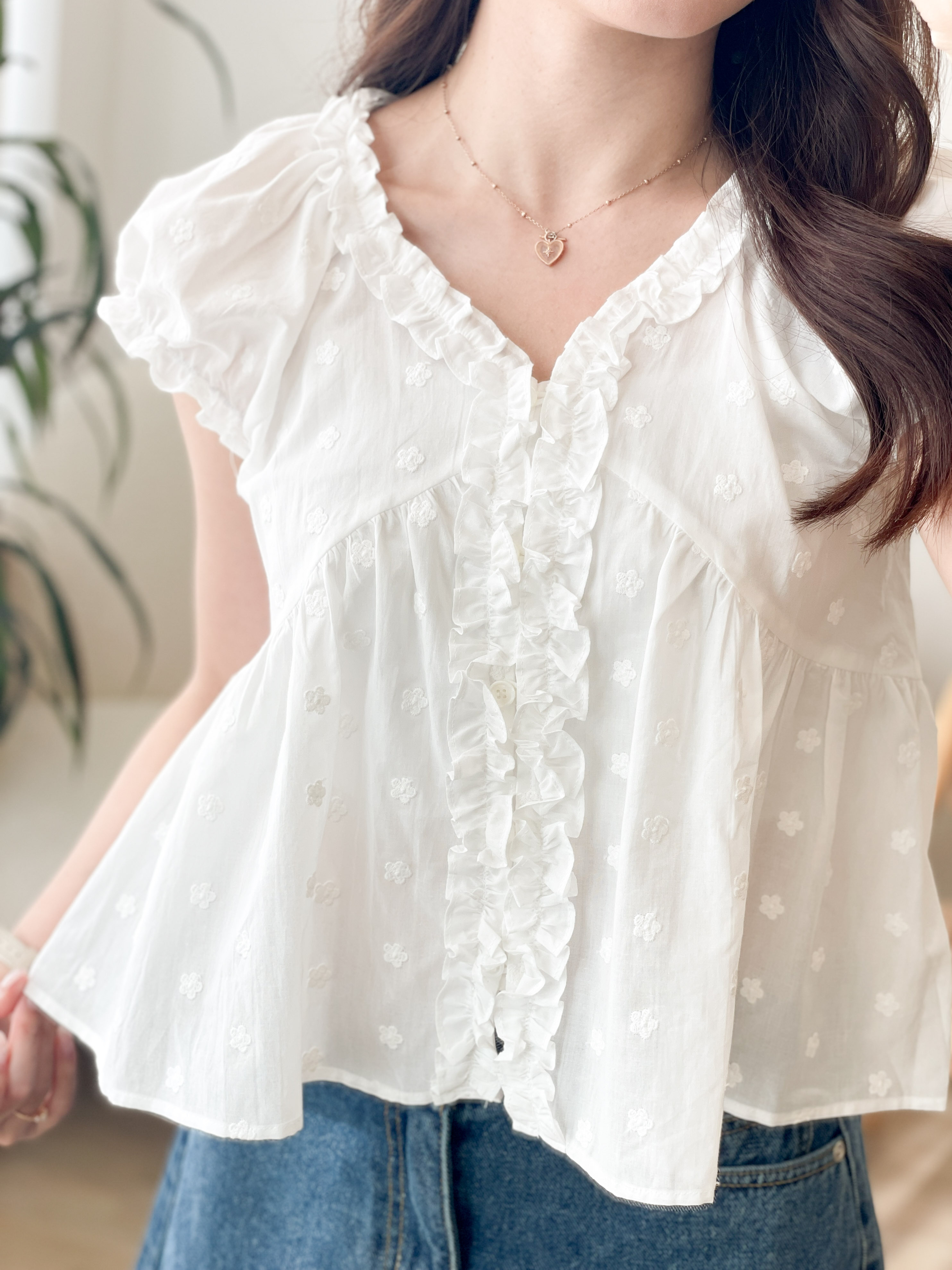 T1577 Blooming Elle Ruffles Blouse