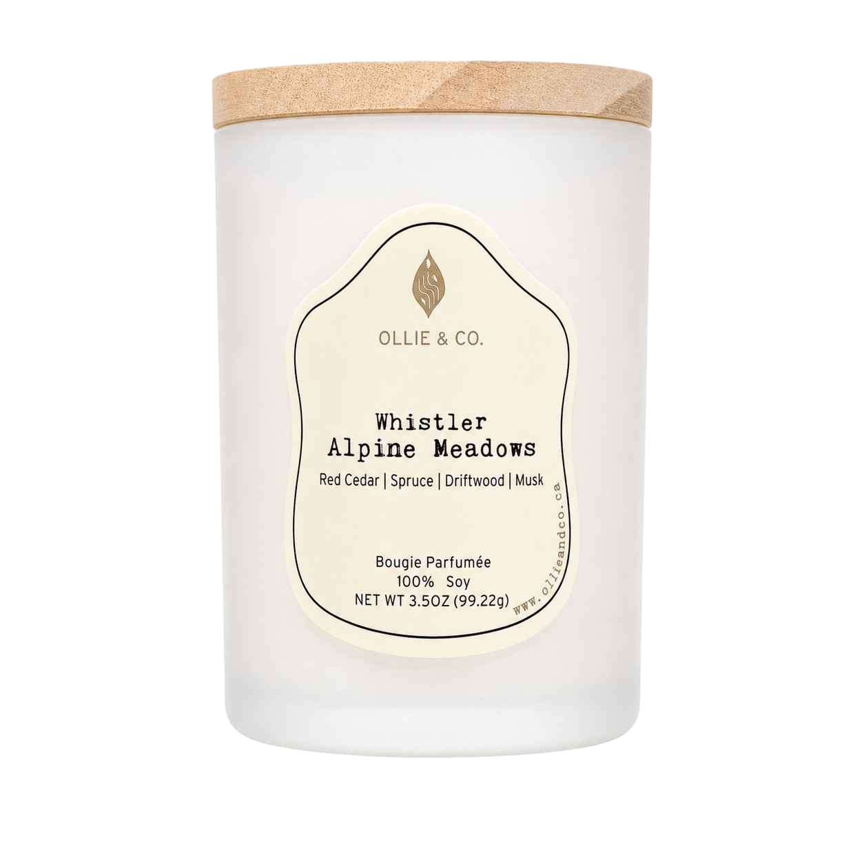 【Ollie & CO.】木質調雲杉香氛蠟燭 (紅雪松、雲杉、漂流木、麝香) 100g | Whistler Alpine Meadows 3.5oz  木質