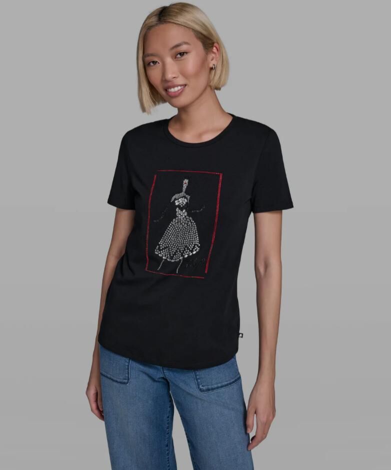 【預購】Karl Lagerfeld H0620509 女裝黑色短袖上衣