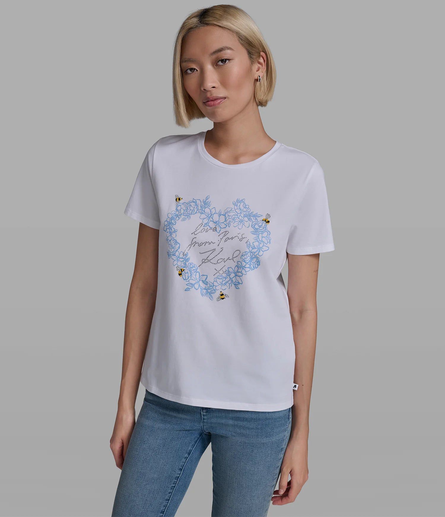 【預購】Karl Lagerfeld H0620503 女裝心心款短袖上衣