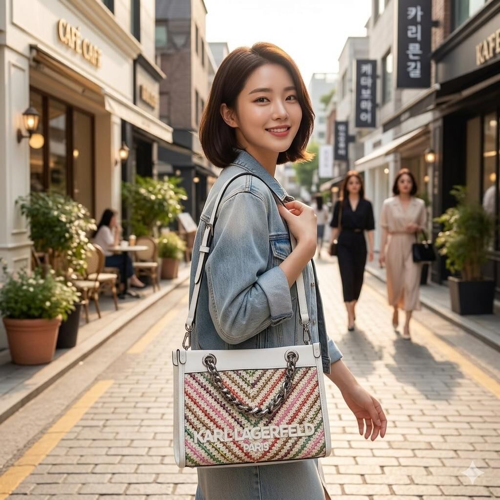 【預購】Karl Lagerfeld H0620513 SAVOIE RAFFIA 彩色迷你斜孭袋