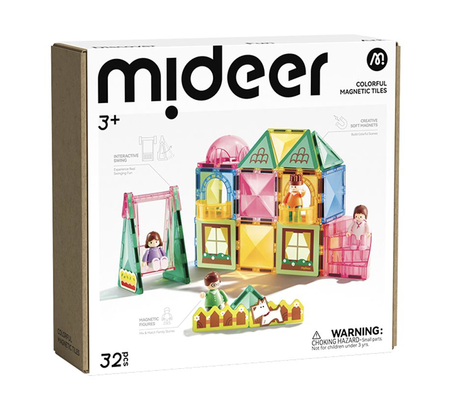 MiDeer - 多彩透光磁力片-可愛的家 32PCS