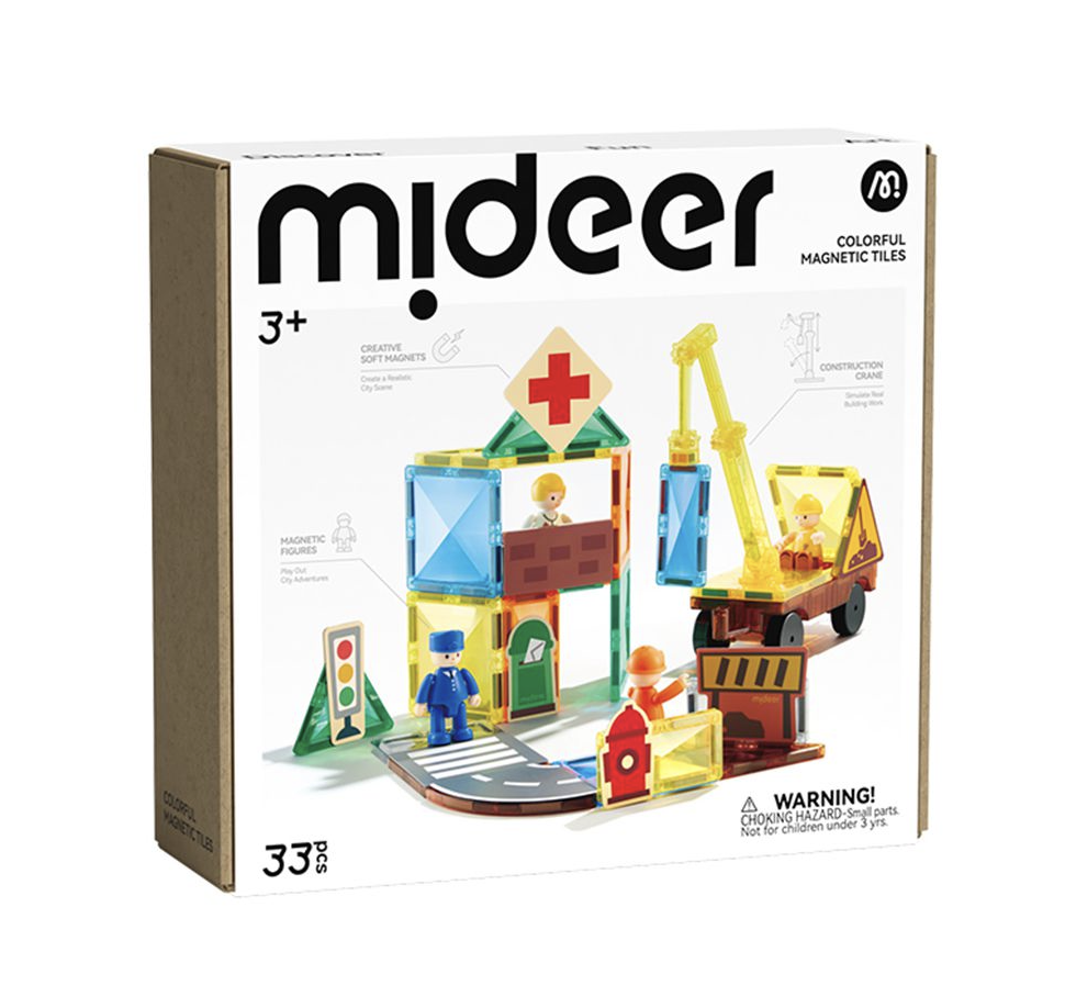 MiDeer - 多彩透光磁力片-城市英雄 33pcs
