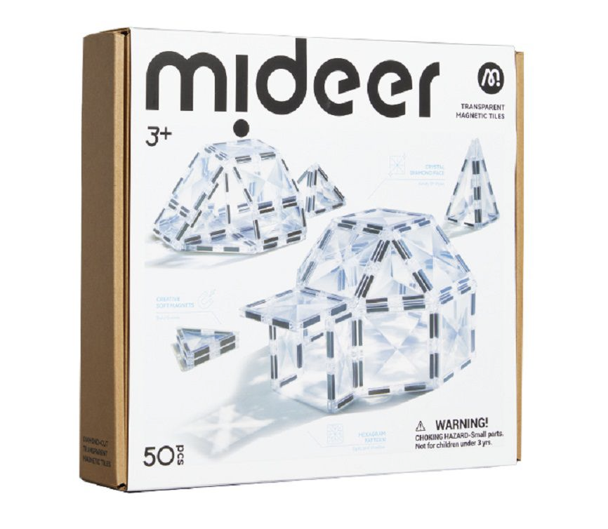 MiDeer - 多彩透光磁力片-星鑽透明 50片