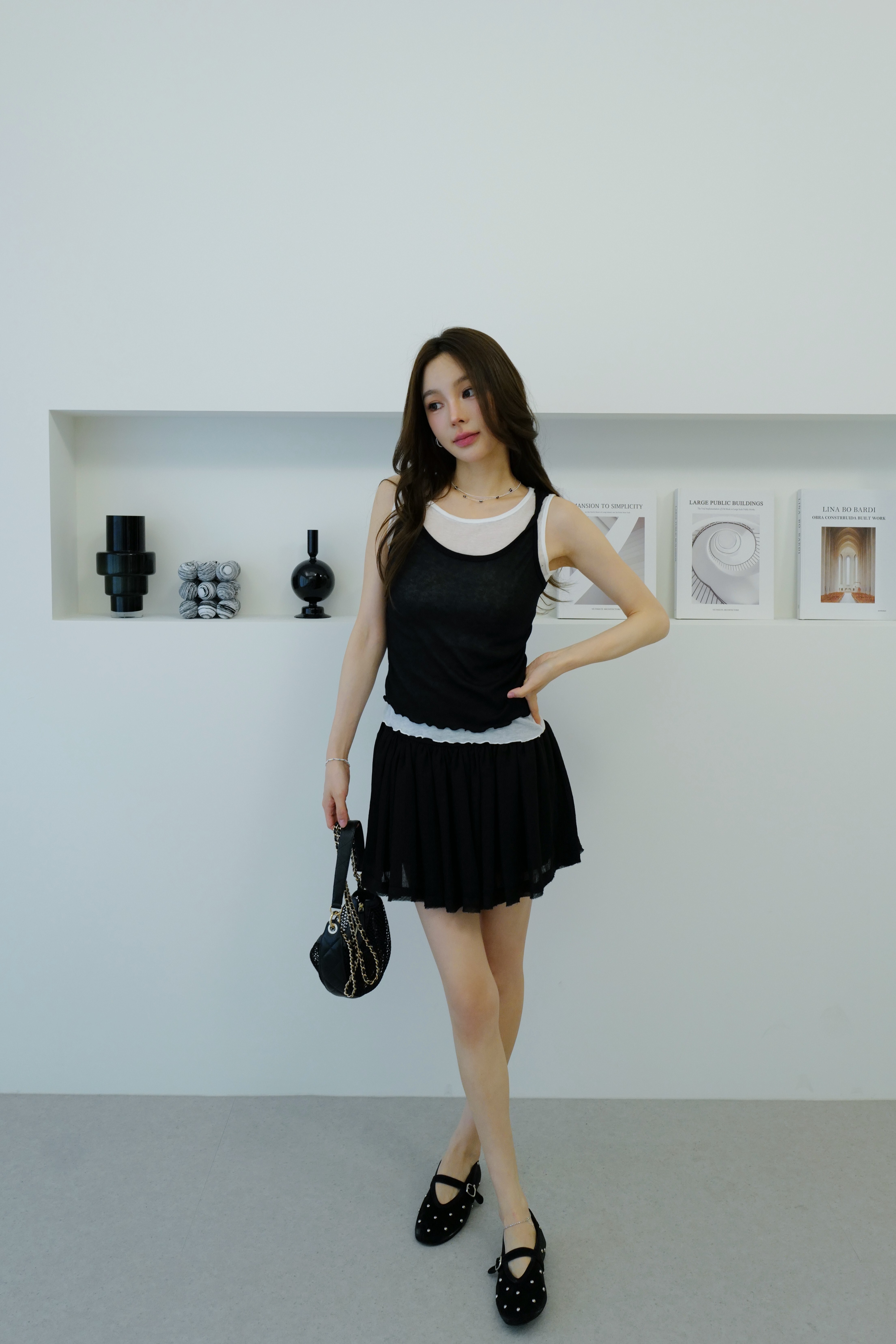壓紋澎澎短褲裙 HD21