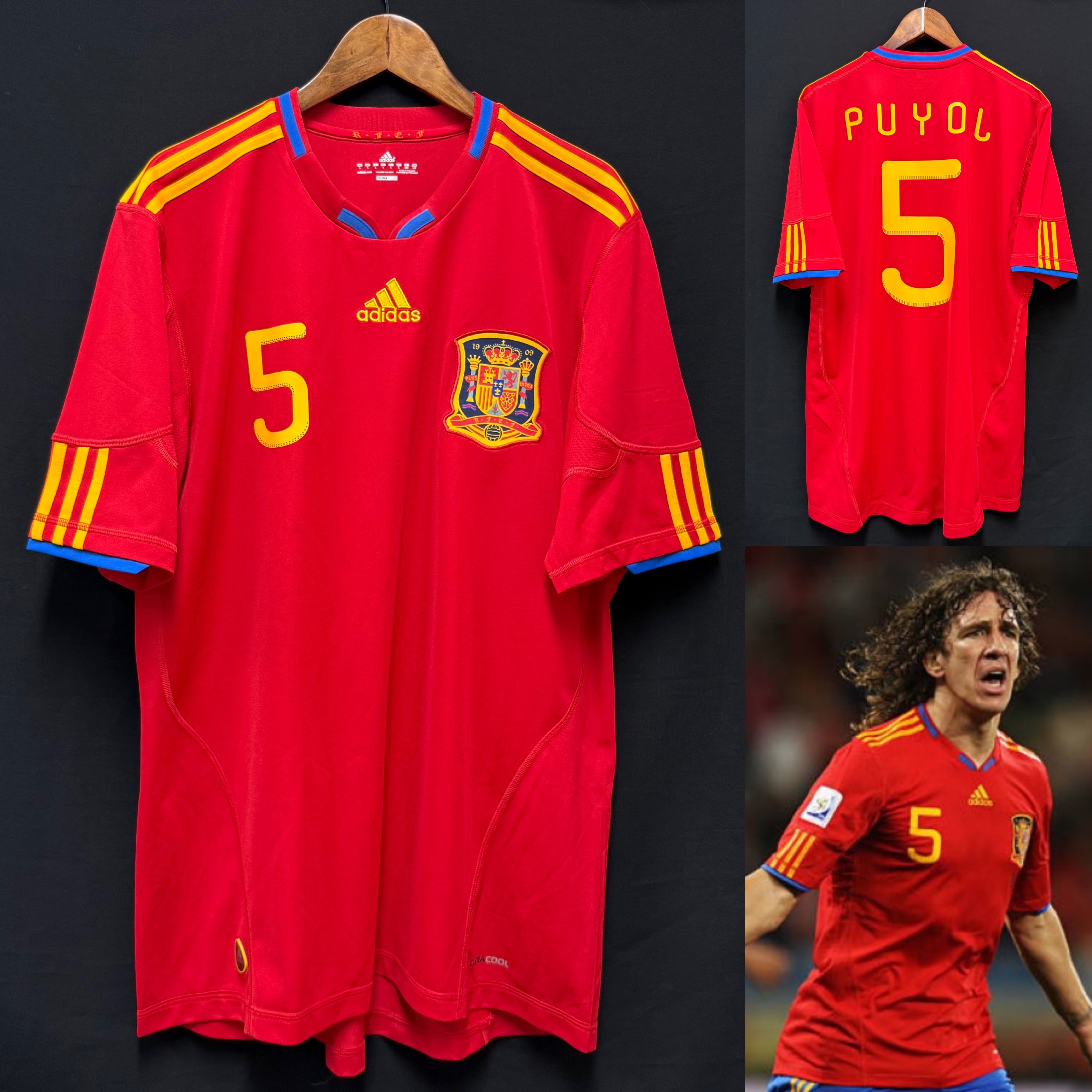 Spain 2010 FIFA World Cup Adidas Home Shirt #5 PUYOL