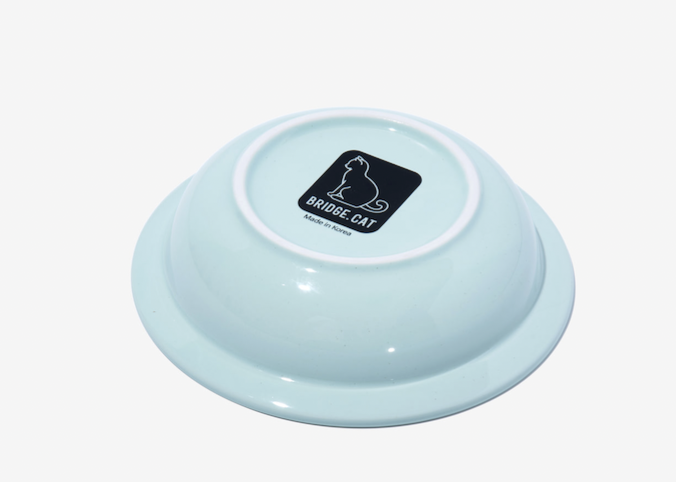 BRIDGE.CAT 貓咪亮面飛碟碗(冰霜薄荷）