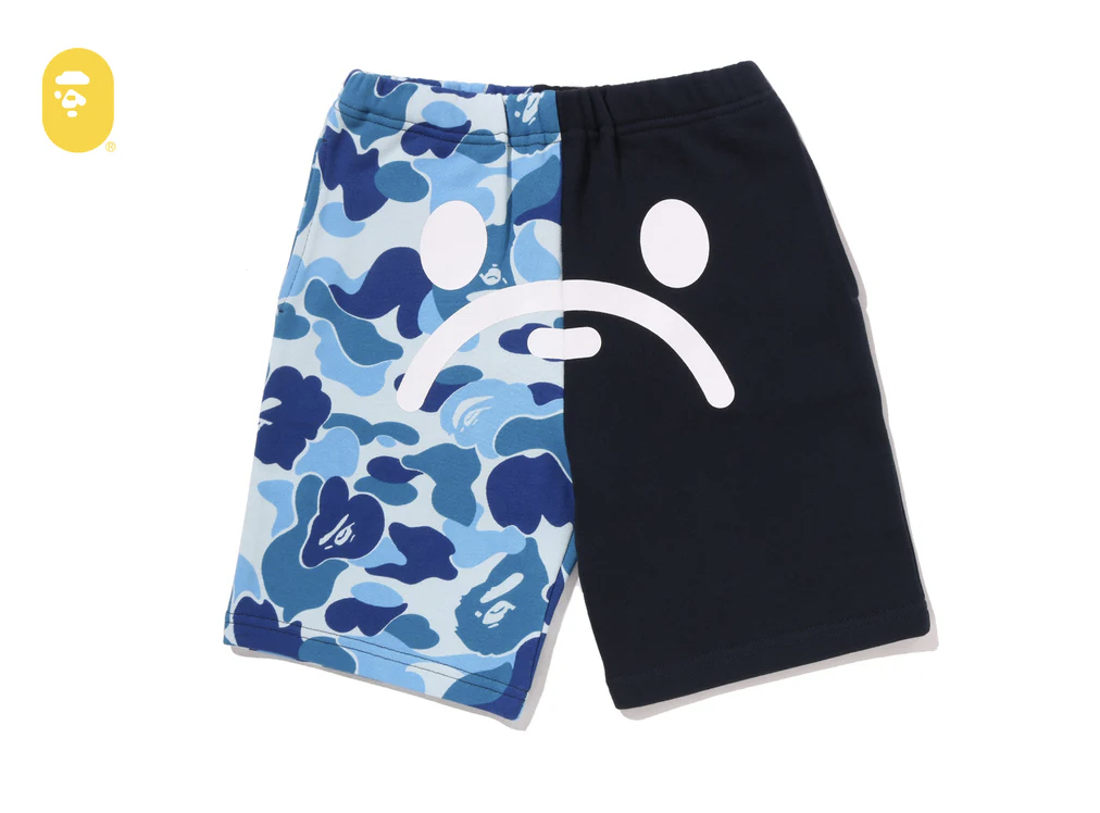 【BAPE童裝】0620發售ABC CAMO MILO FACE SWEAT SHORTS