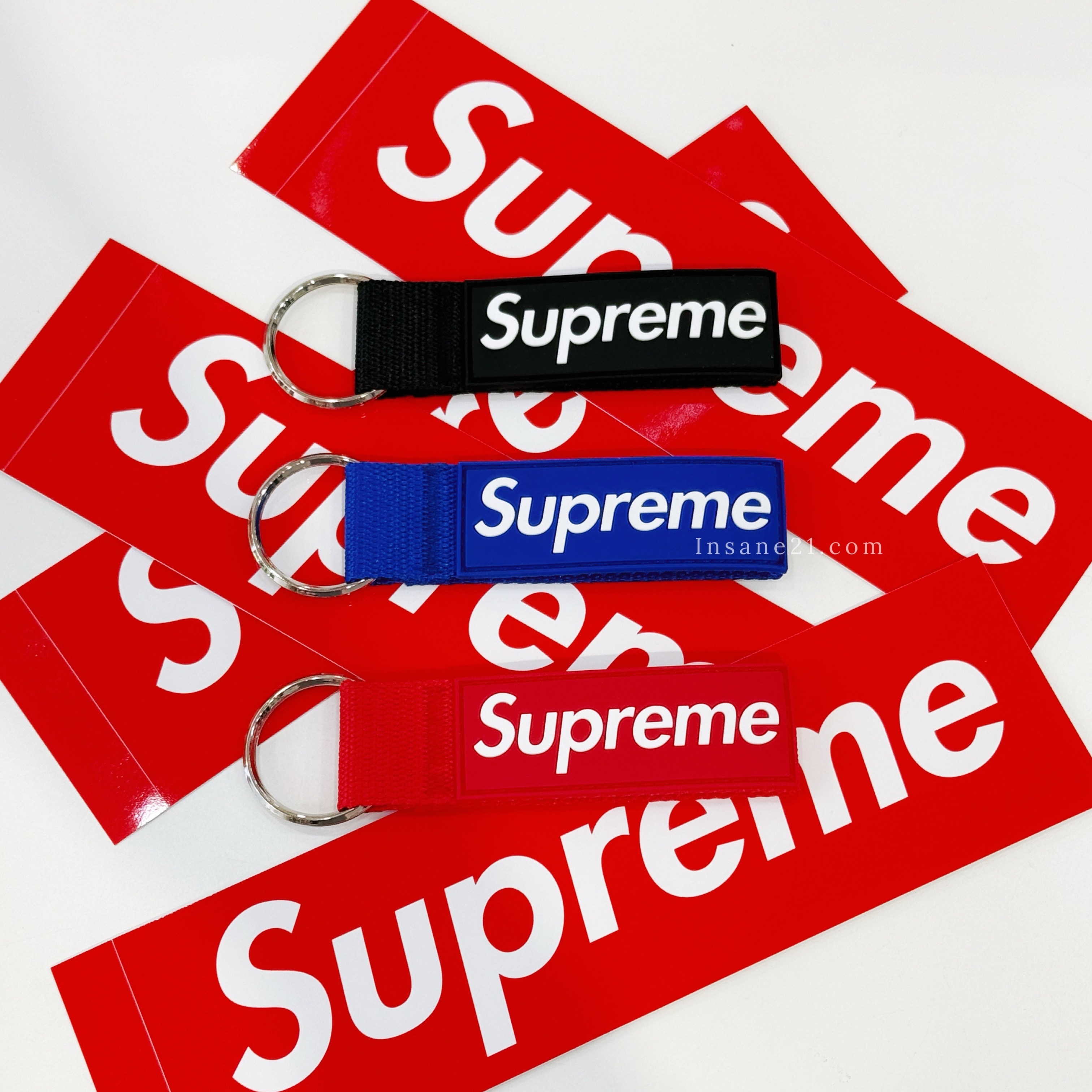 SUPREME WEBBING KEYCHAIN 織帶 矽膠鑰匙圈 吊飾 三色