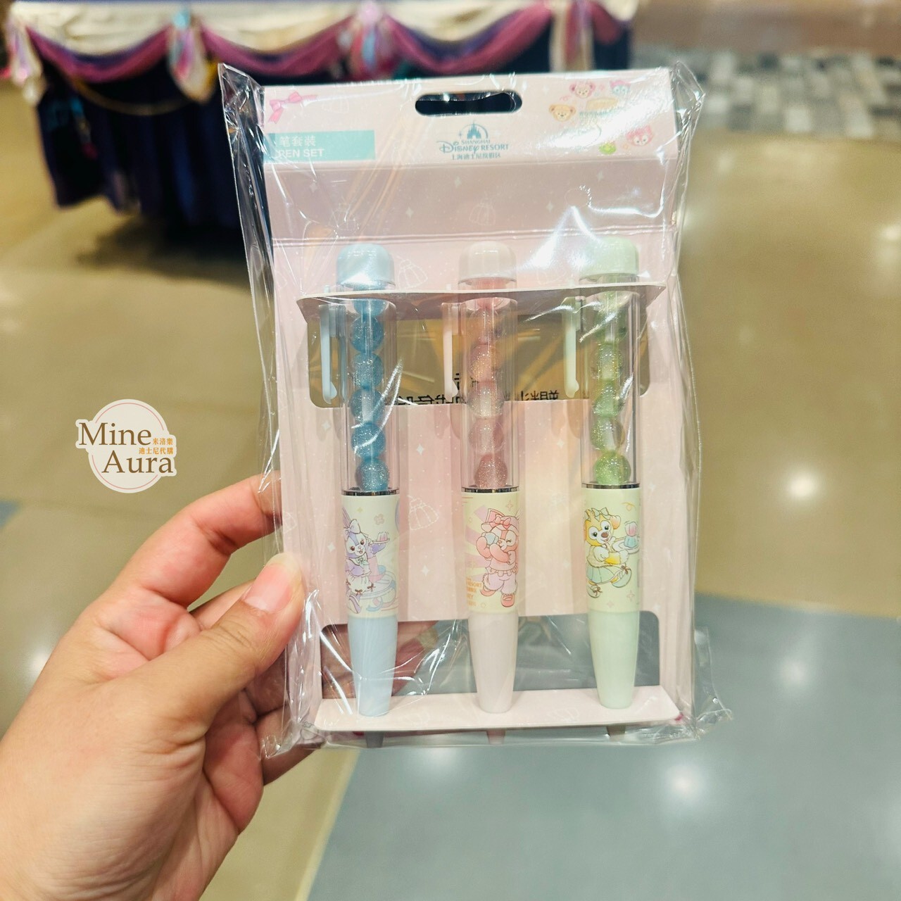 達菲 Duffy 和朋友們 果凍夏日 系列 圖案 圓硃筆 3入組 文具用品 -上海迪士尼樂園