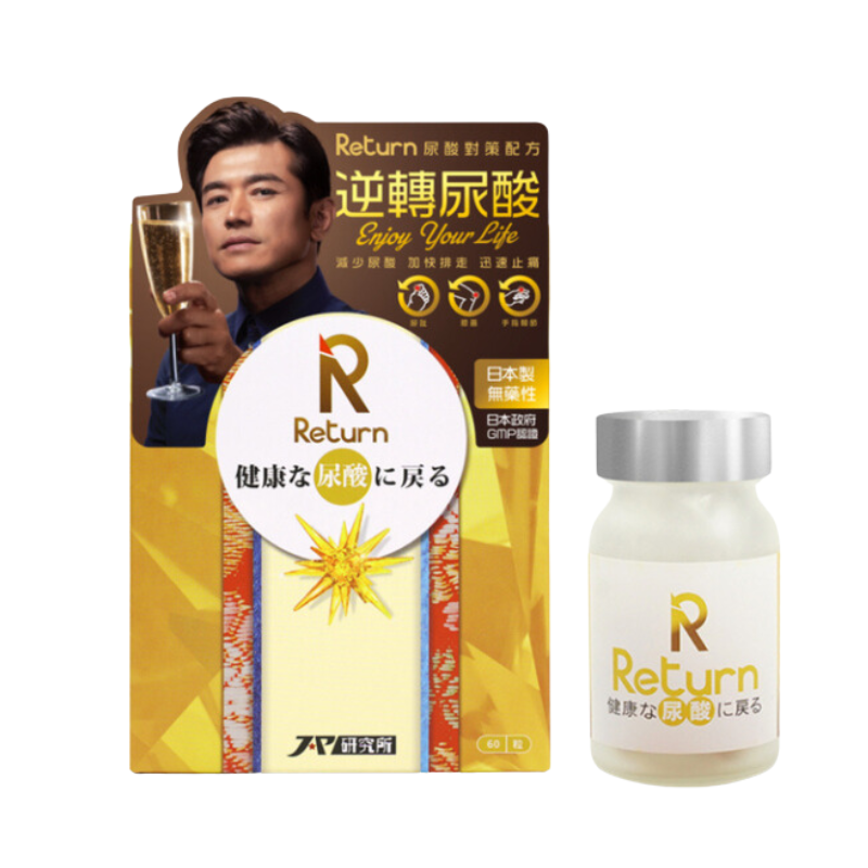 萬寧版 Return 回本 尿酸對策配方 60粒｜關節靈活及活動力｜葡萄糖胺及軟骨素｜關注關節保健的成人