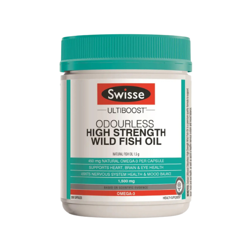 萬寧版 Swisse Ultiboost 無腥味高濃度野生魚油 1500毫克 200粒｜心腦眼日常健康