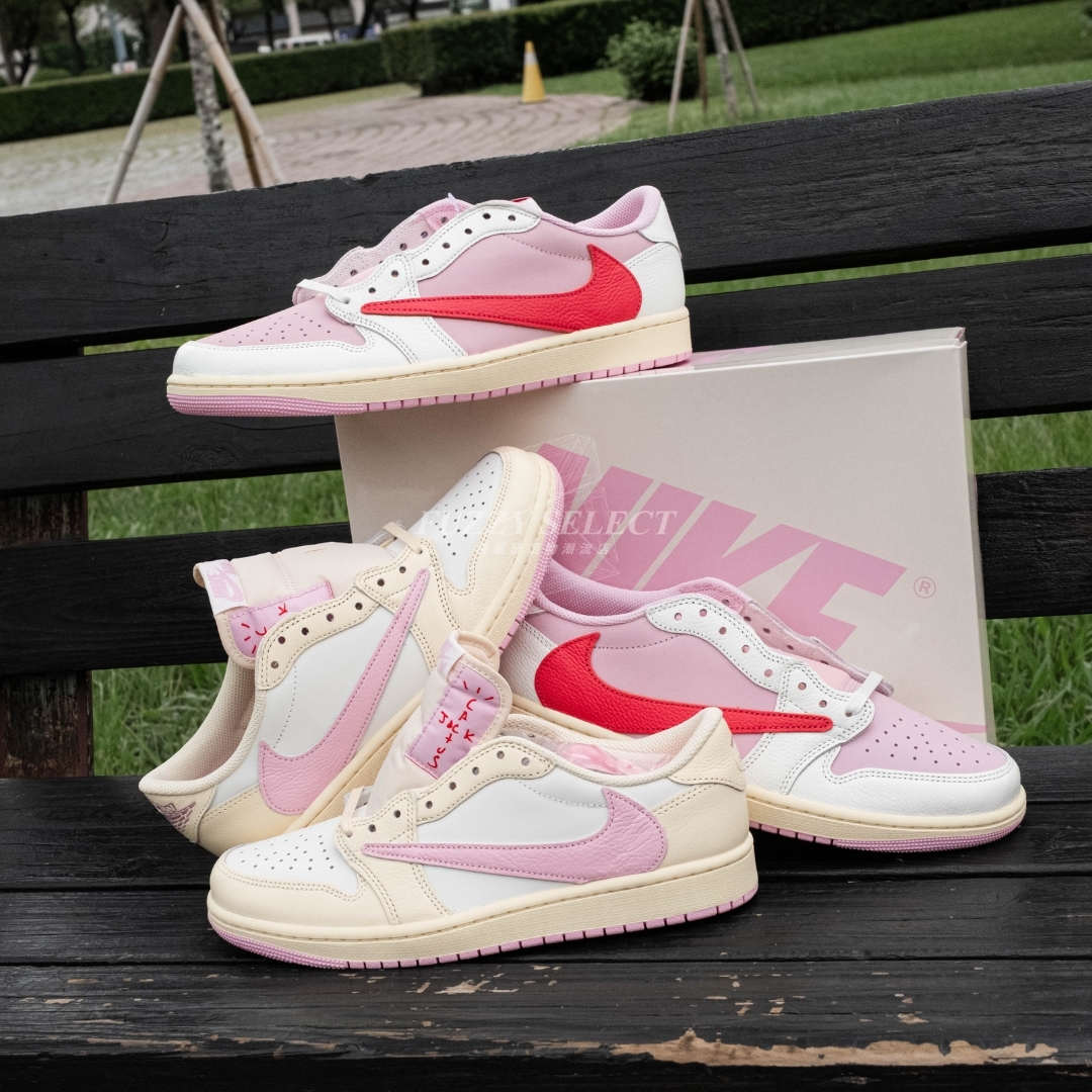【逢甲 FUZZY】Travis Scott x Air Jordan 1 Low OG "Tropical Pink" 聯名 桃粉 淺粉 奶白 IQ7604-101 IQ7604-100