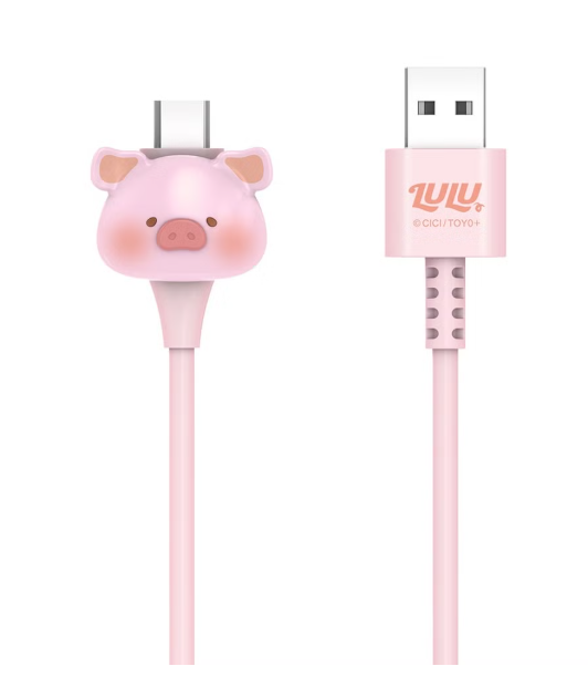(暑假限時優惠)XPower x 罐頭豬Lulu🐷LUAC 3D造型USB-A＞Type-C傳輸充電線XP-LUAC-100-L1