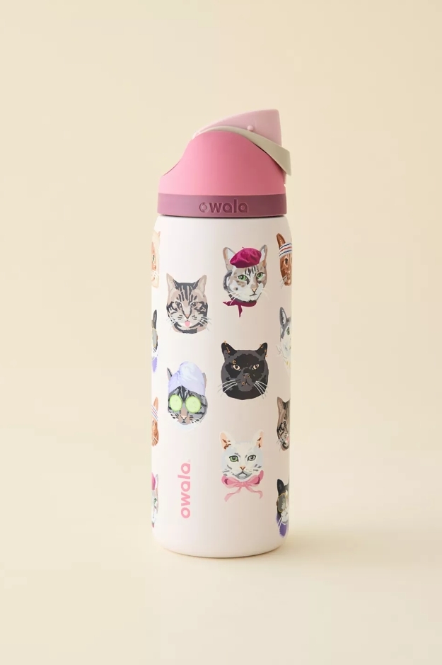 （預購）OWALA x UO聯名 FreeSip 32oz 貓咪拼貼 冷水瓶