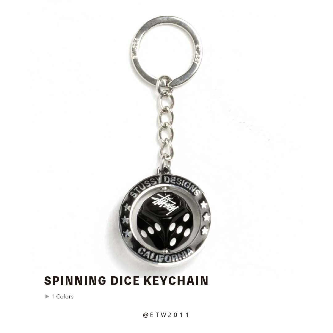 ☆ETW☆【EASY TO WEAR】STUSSY SPINNING DICE KEYCHAIN 骰子 吊飾 可旋轉 鑰匙圈 掛件