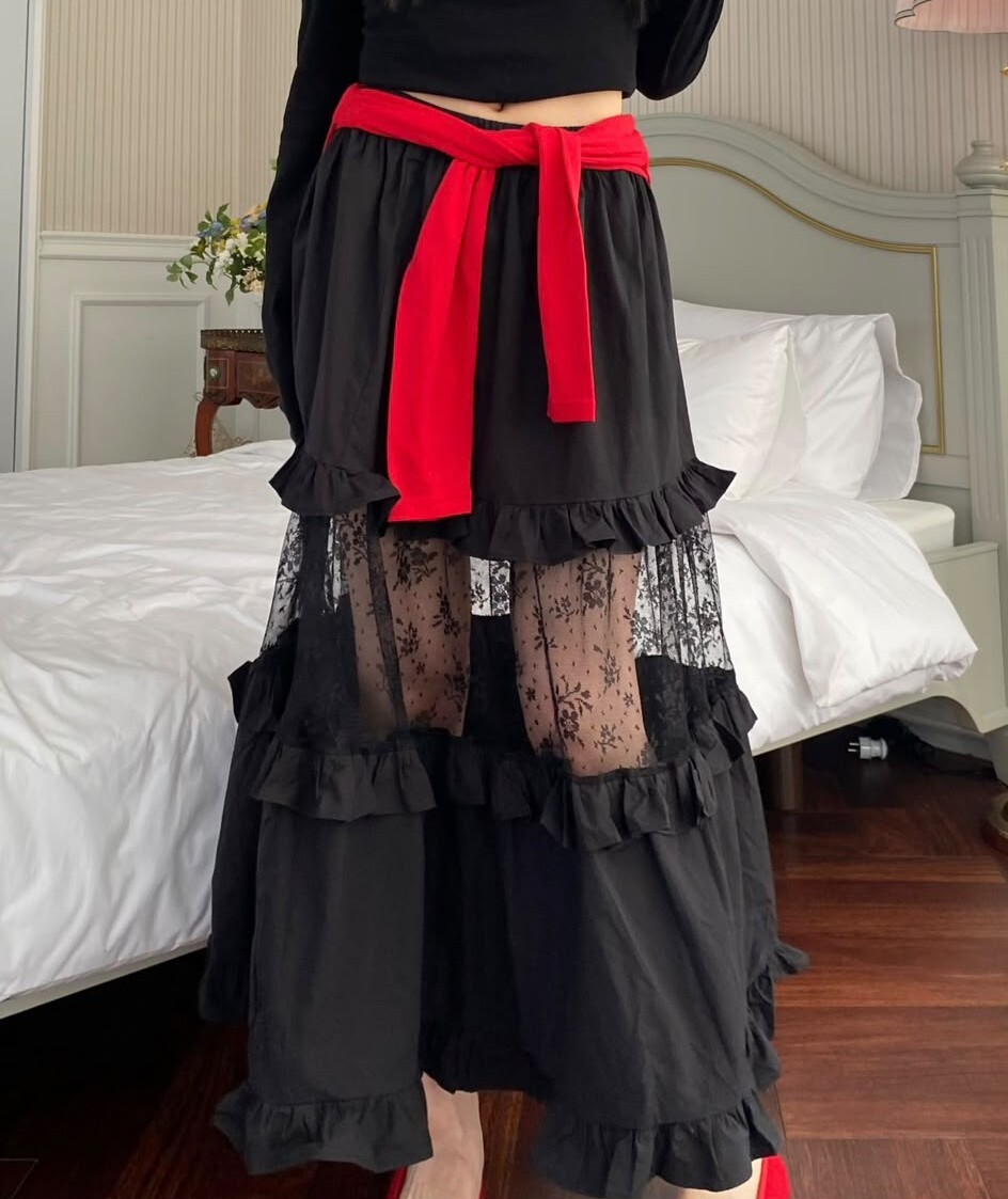 UR13 LACE 長裙  腰 24-39  HIP51 長33.5 $459
