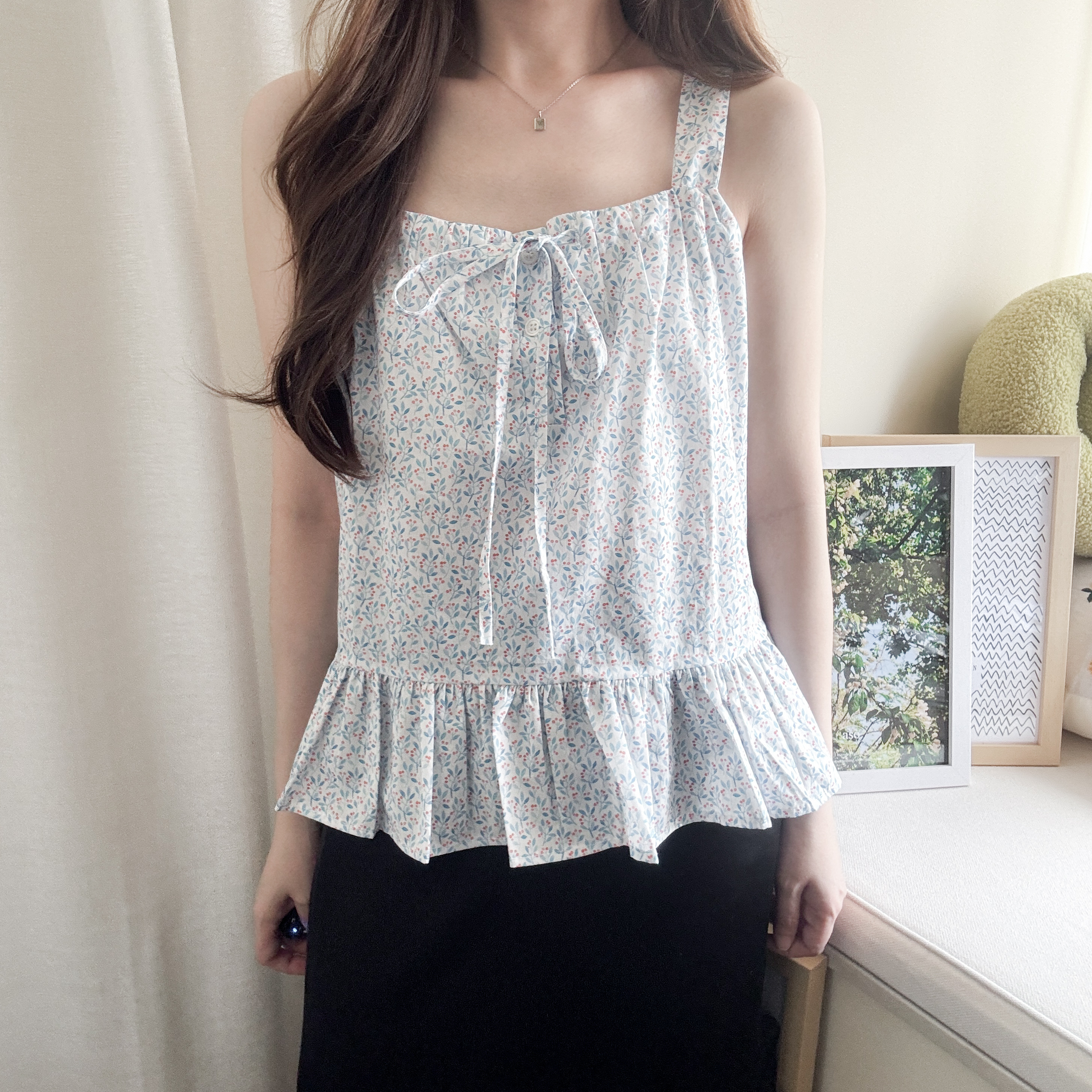小碎花ruffles背心