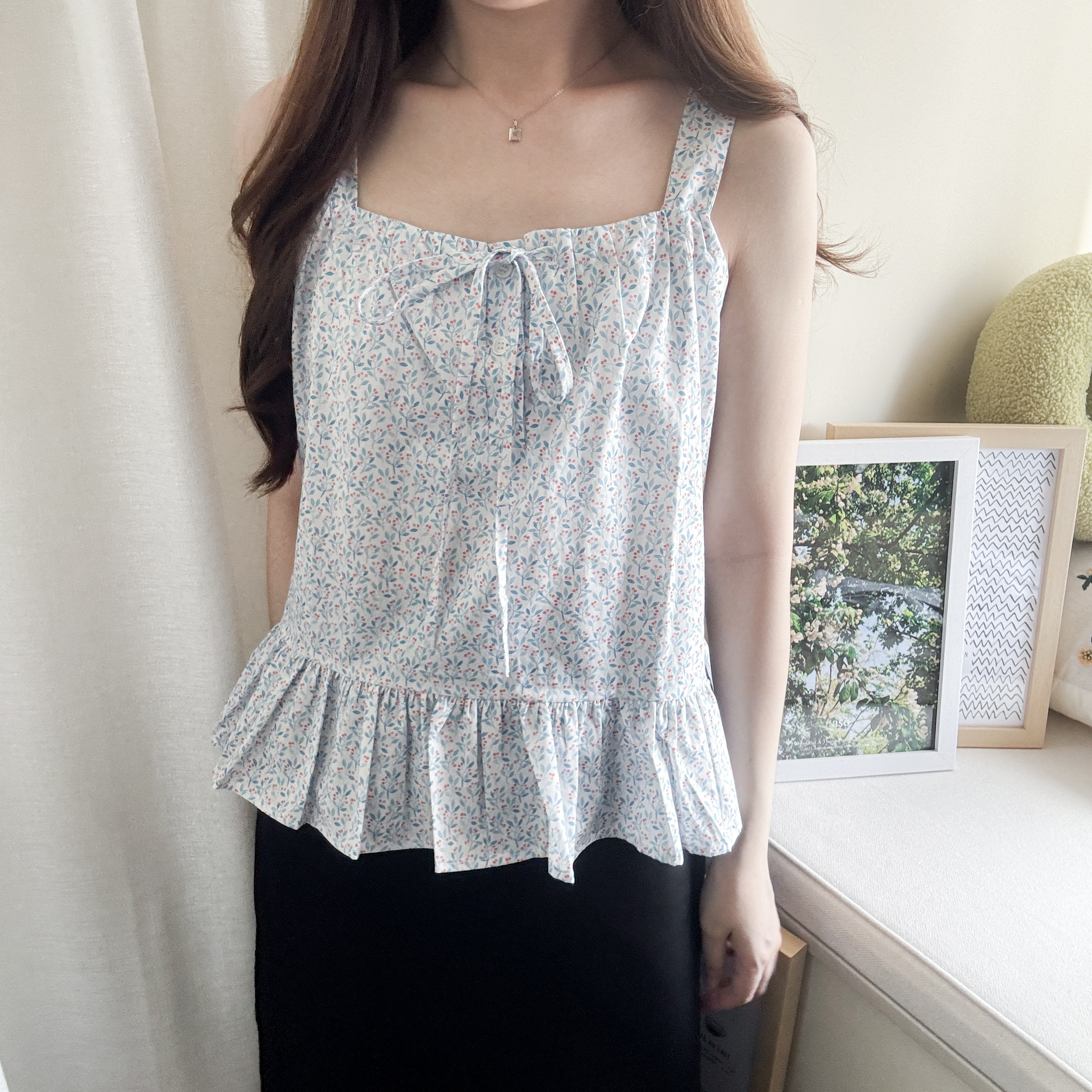 小碎花ruffles背心