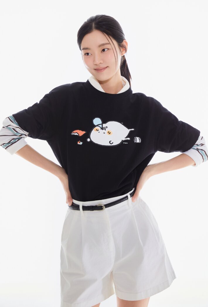 預訂｜SPAO x 白熊 短袖T-shirt BLACK