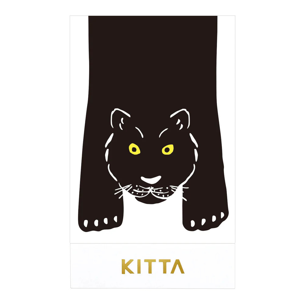 KITTA 隨身攜帶和紙膠帶 螢光色 貓科動物 ｜KING JIM 日本