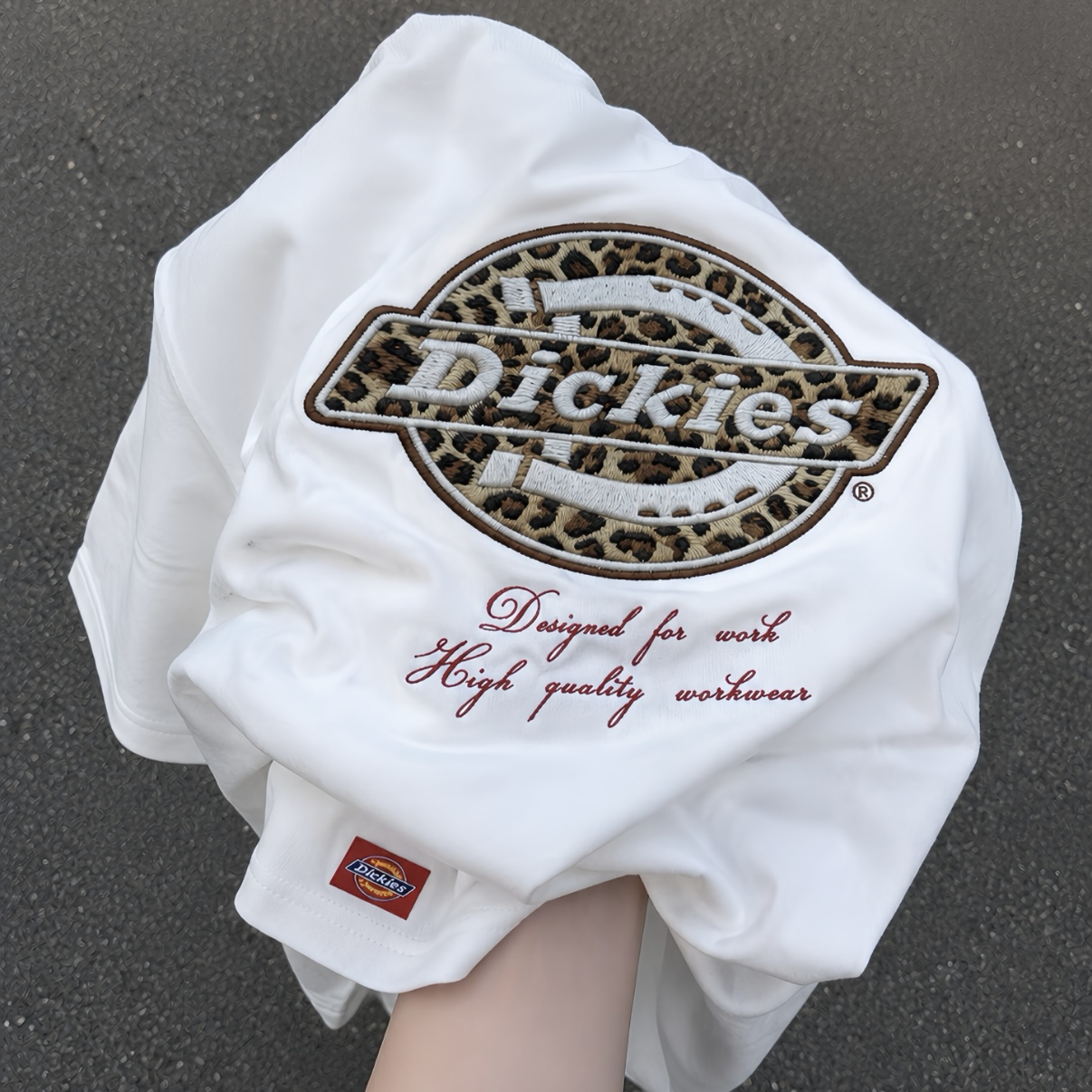 (預購）Dickies 美式復古豹紋刺繡短袖 短T 情侶