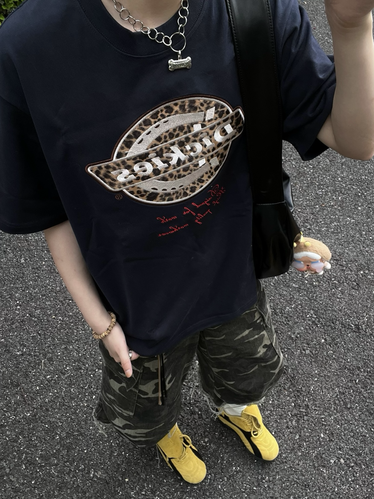 (預購）Dickies 美式復古豹紋刺繡短袖 短T 情侶
