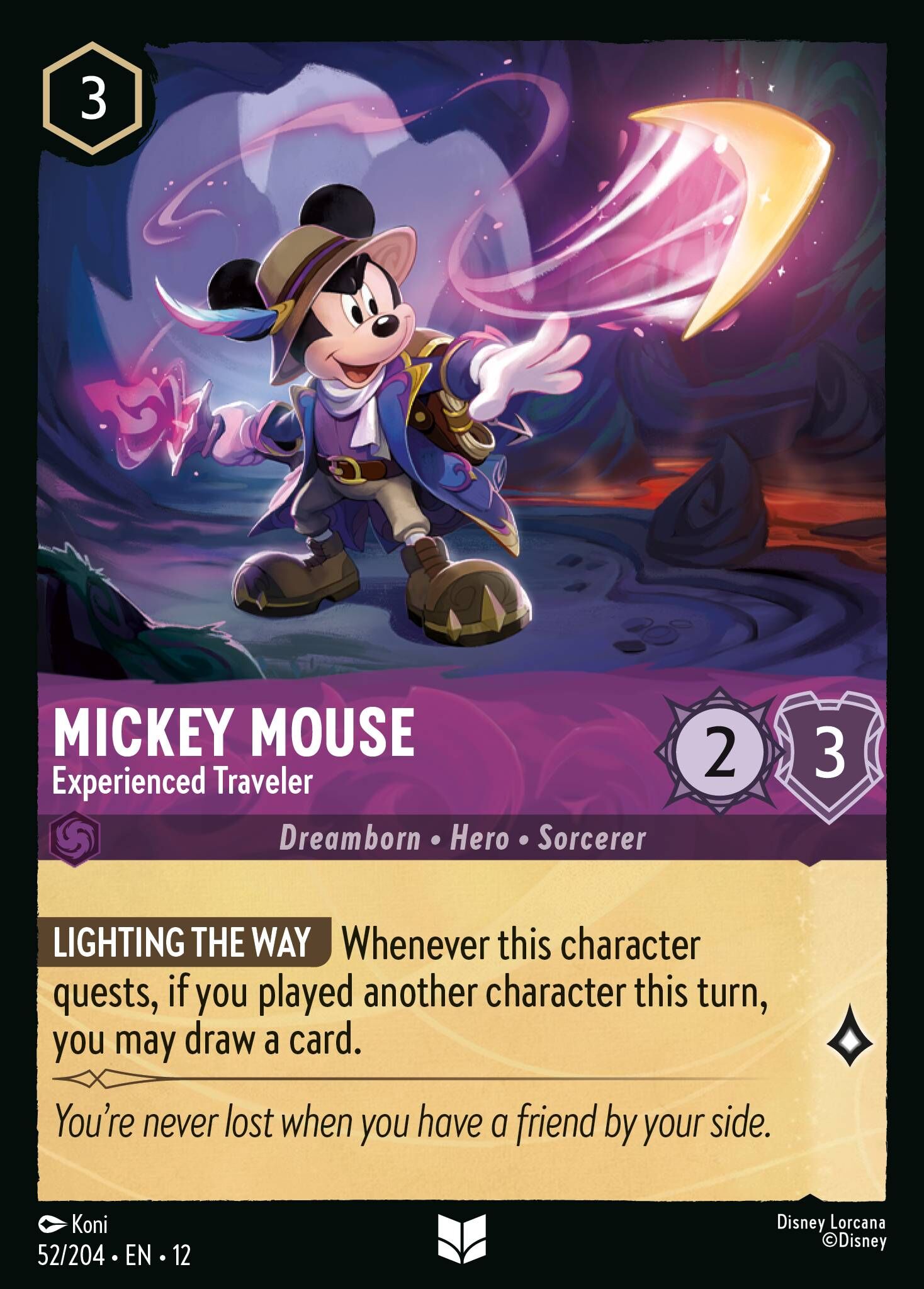 Wilds Unknown - 52/204 Mickey Mouse - Experienced Traveler UC