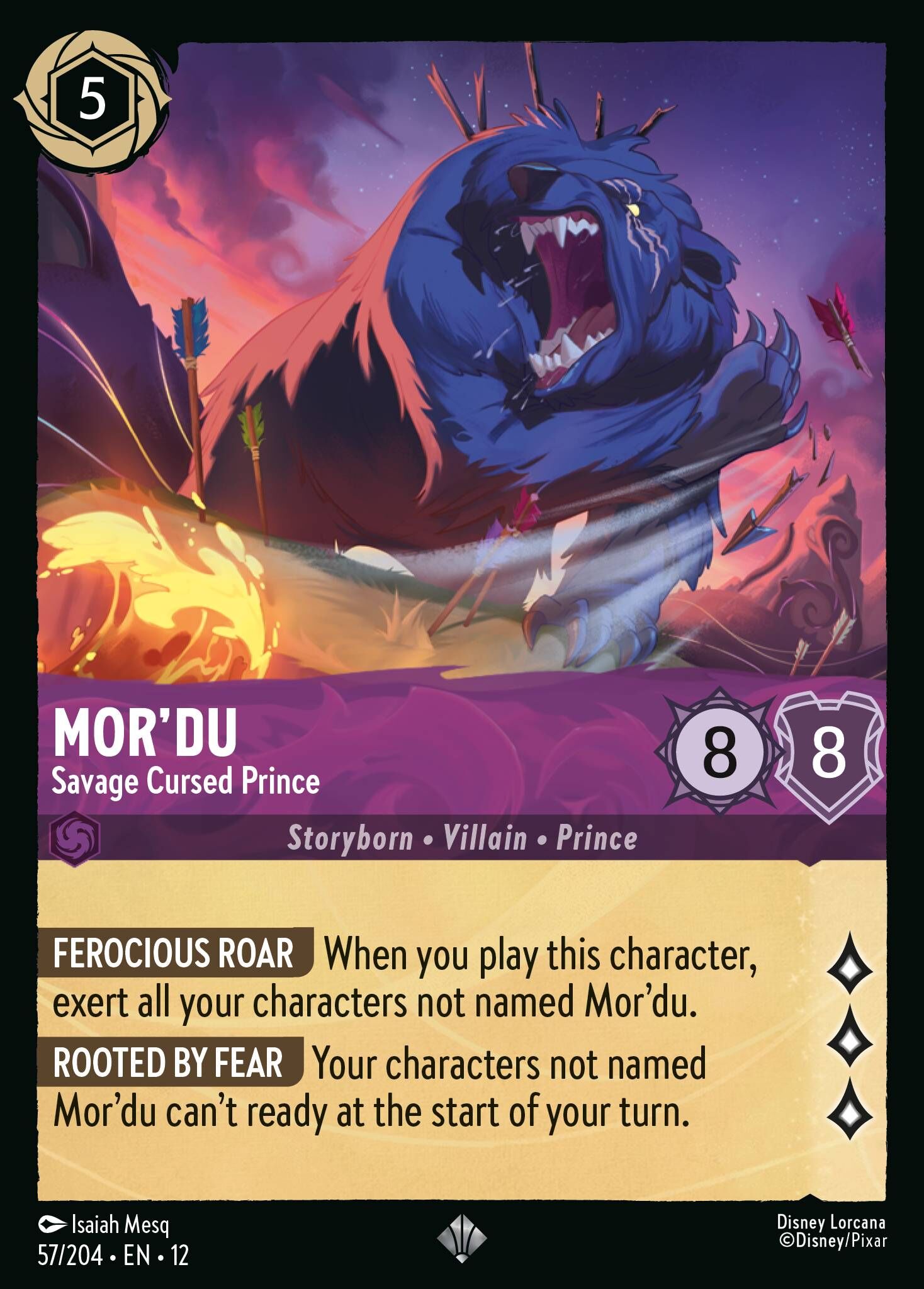 Wilds Unknown - 57/204 Mor'du - Savage Cursed Prince SR