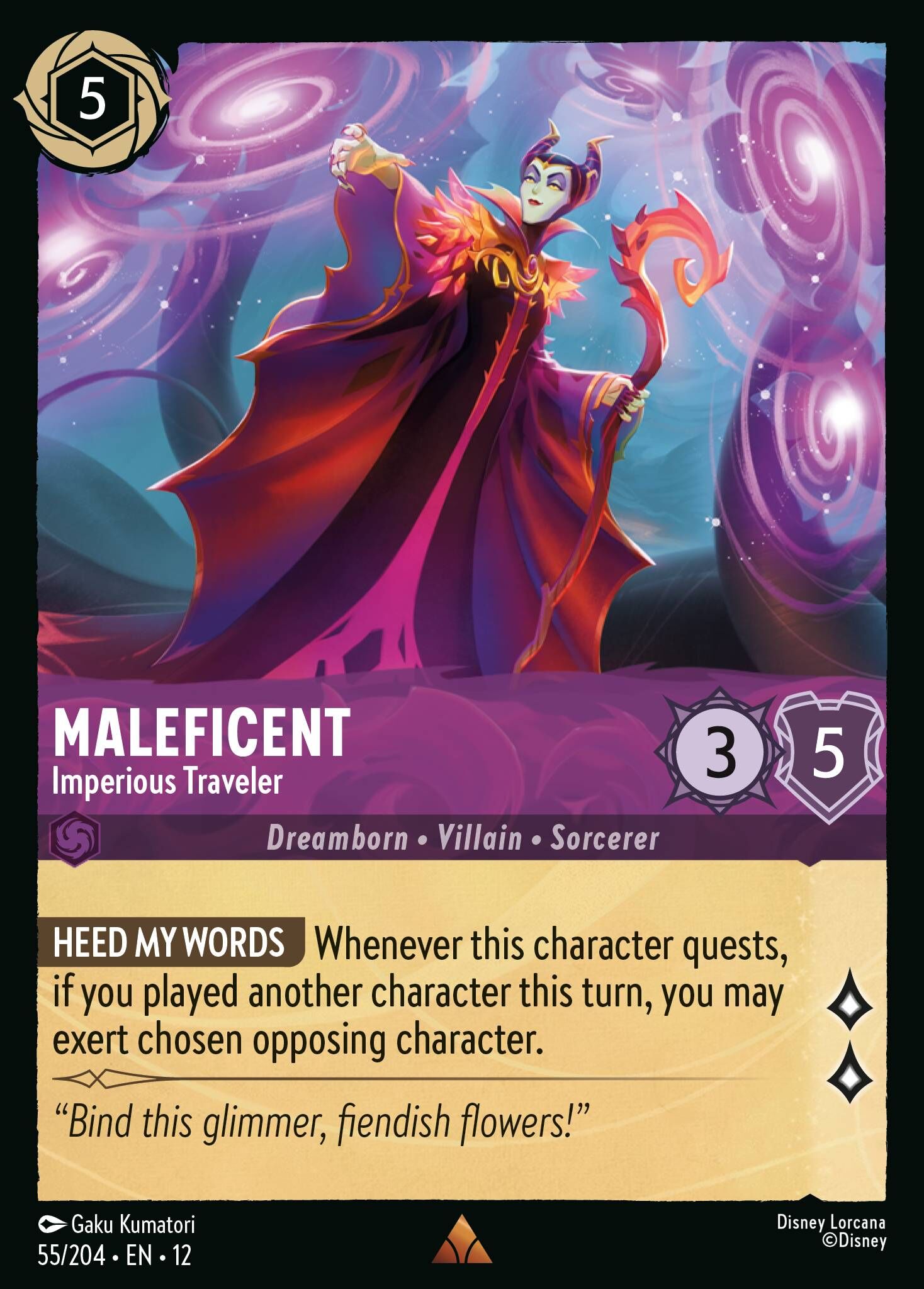 Wilds Unknown - 55/204 Maleficent - Imperious Traveler (Foil) R
