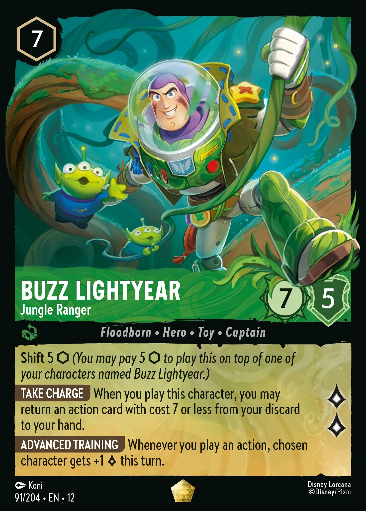 Wilds Unknown - 91/204 Buzz Lightyear - Jungle Ranger (Foil) L