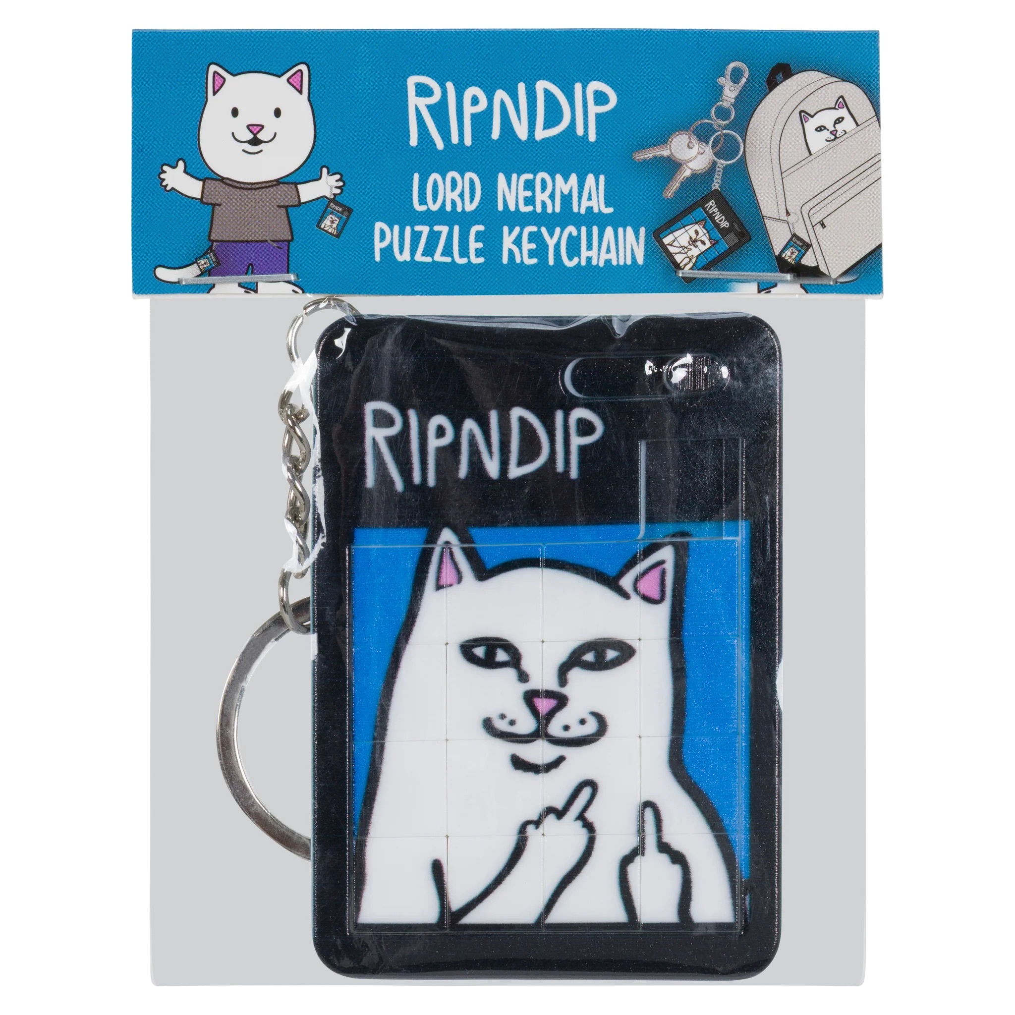 RIPNDIP 中指貓 LORD NERMAL 拼圖鑰匙扣