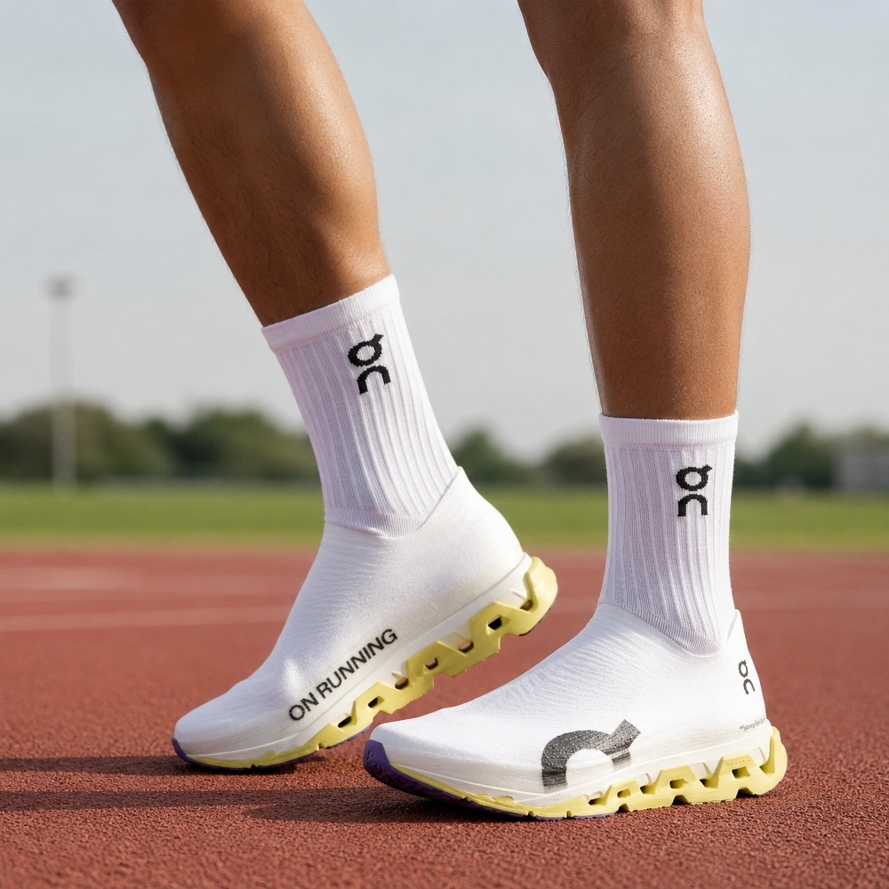 ON 昂跑 Logo Sock High 休閒Logo長襪 三雙入 [2UF1031]