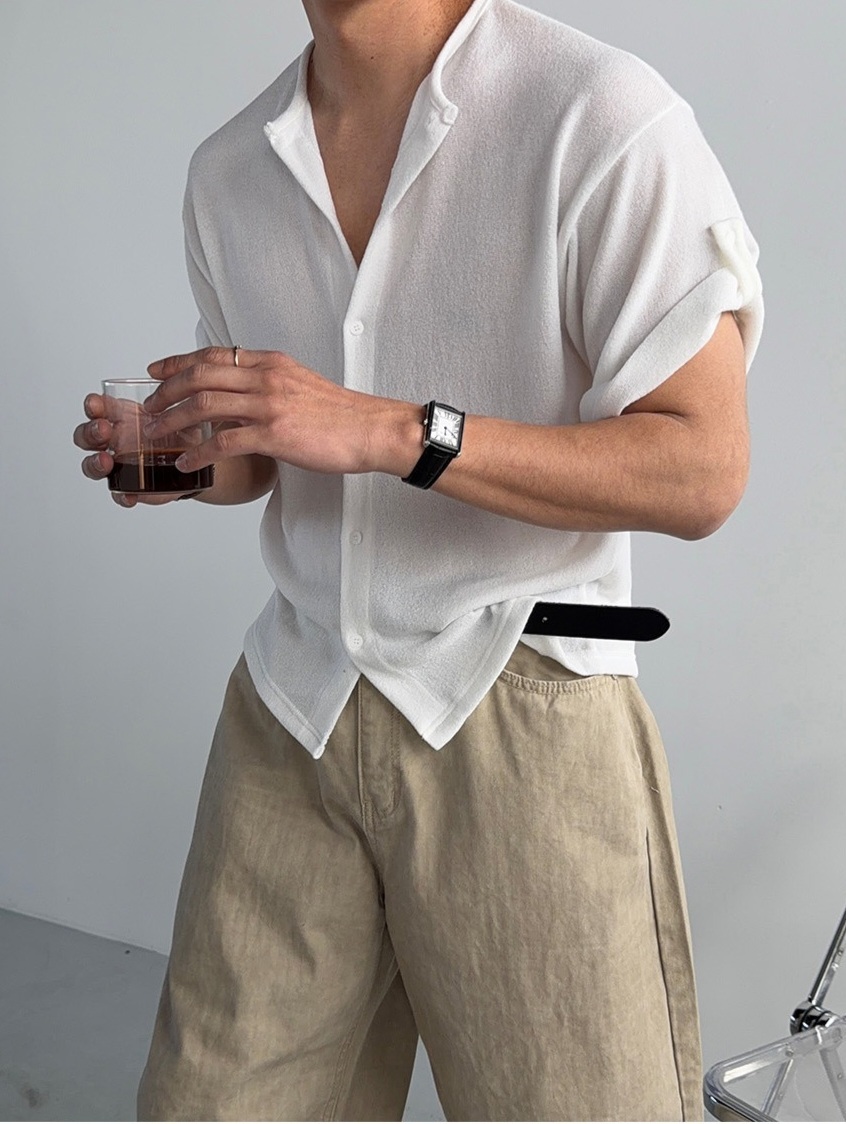 Turn-up Short Sleeve Cardigan