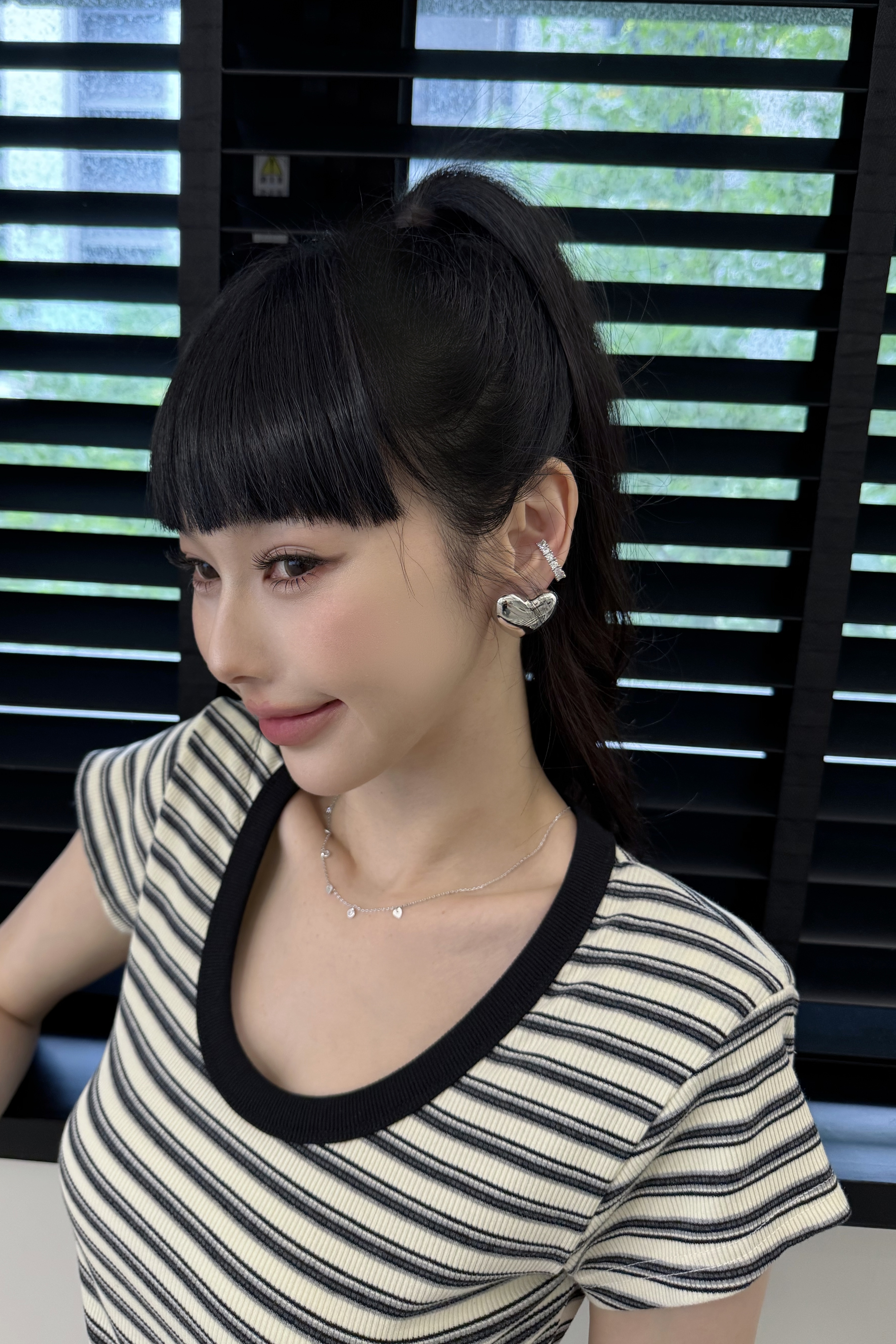 多墜愛心單鑽細項鍊 HD77