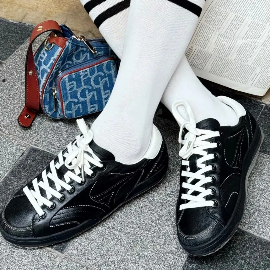 MIZUNO 美津濃 CT CLUB “BLACK” 復古 薄底 黑奶油 皮革 板鞋 D1GH261005