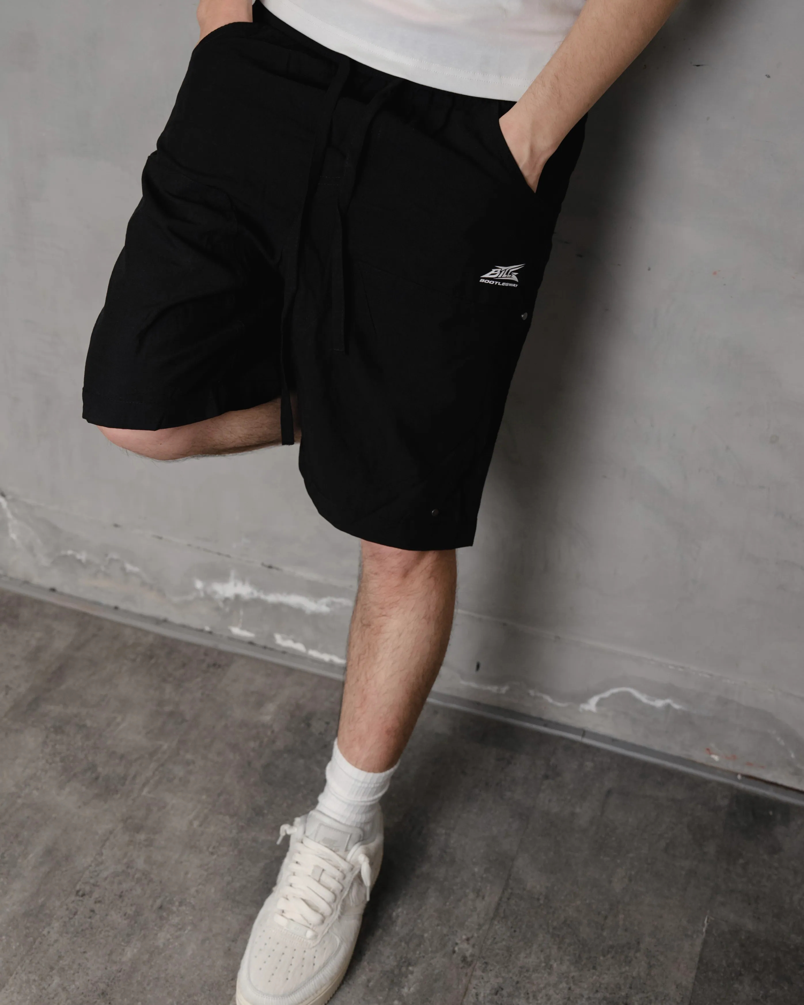 Bootlegway｜BTLG Relaxed Linen Shorts (Black)