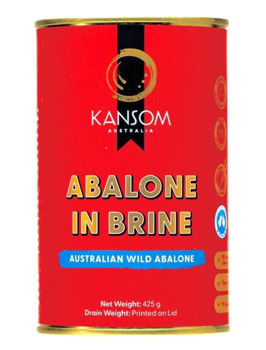 澳洲野生捕獲鮑魚 Kansom Canned Abalone in Brine 黑邊鮑魚 1P/110g (紅罐: 鹽水版)